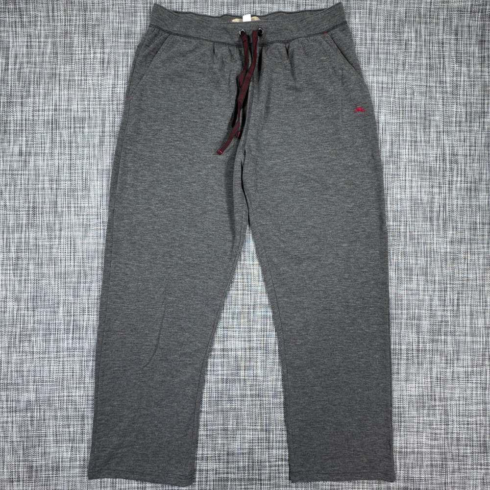 Tommy Bahama Lounge Pants Mens Large Gray Heather Knit Drawstring Pockets Marlin